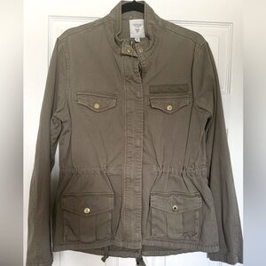 Guess Hip Length Fall Military Style Utility Jacket In Olive Green